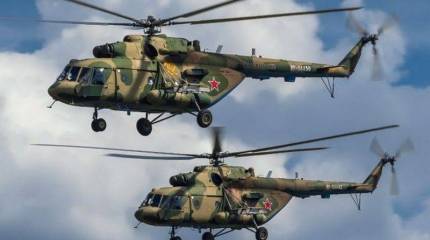 Два вертолёта Ми-8МТВ5-1 поступили на вооружение российской военной базы «Кант»