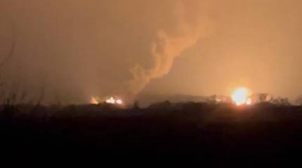 В Новомосковске Днепропетровской области полностью выгорела крупная нефтебаза после удара дронов