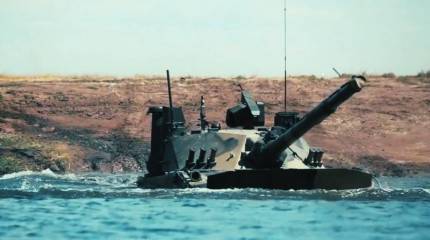 Лёгкий плавающий танк «Спрут-СДМ1» испытали в акватории Чёрного моря