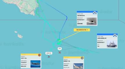 Итальянский  ATR P-72A и американский P-8A Poseidon были подняты с базы Сигонелла в связи с «возможным проходом российской подлодки близ Сицилии»