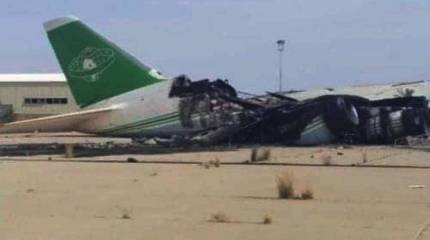 Поражённый Ан-124 "Руслан" в аэропорту Триполи выгорел практически полностью