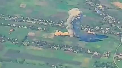 Авиаудары ВКС РФ по украинским позициям в районе Гуляйполя Запорожской области попали в кадр