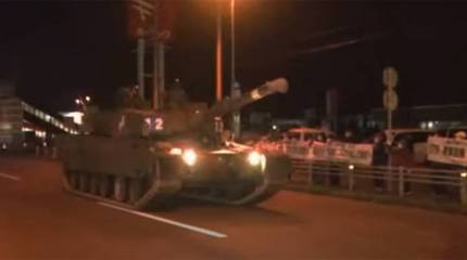 Японцев насторожило появление танков на улицах города Кусиро на острове Хоккайдо