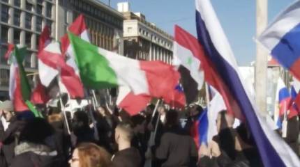 Жители Италии вышли на акцию в поддержку Донбасса и российской спецоперации