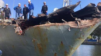 Получивший пробоину МПК «Казанец» встал на ремонт в Балтийске