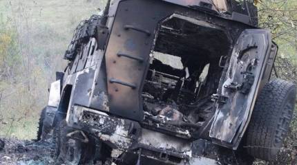 В Сети появились фото и видео с места разгрома колонны азербайджанского спецназа