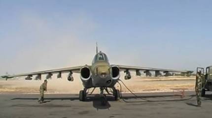 Показано видео нанесения удара штурмовиком Су-25 карабахских ВВС по азербайджанским военным в 2020 году