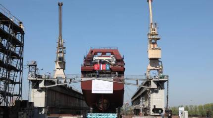 На «Северной верфи» спустили на воду четвёртый траулер-процессор проекта 170701 «Капитан Брейхман»