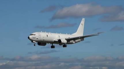 Американский самолёт P-8A Poseidon несколько часов вёл наблюдение близ пункта МТО ВМФ РФ в сирийском Тартусе