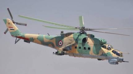 Бомбардировка с сирийского вертолета Ми-25
