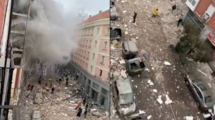 Появились кадры с места взрыва в столице Испании