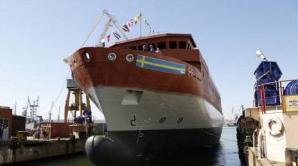 В Польше спустили на воду корабль разведки для ВМС Швеции