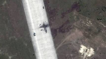 Американская компания публикует спутниковые снимки с аэродрома Зябровка в Белоруссии, где сообщалось о происшествии