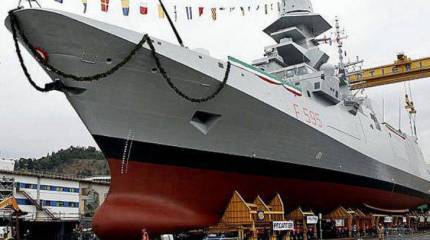 В Италии спущен на воду фрегат F 595 класса FREMM