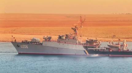 Показаны кадры с потопленным в Очакове корветом ВМСУ «Винница»