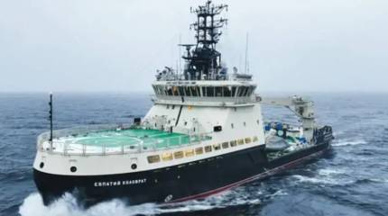 Построенный для ТОФ ледокол «Евпатий Коловрат» отработал посадку на палубу вертолёта в рамках завершающихся госиспытаний