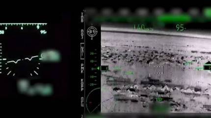 Минобороны показало ночную работу ударных вертолётов Ка-52 в рамках спецоперации на Украине