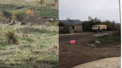 Показан ролик с якобы «операцией российских миротворцев» против «не сложивших оружие армянских солдат»