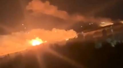Пожар в результате ночного налёта «Гераней» на аэродром «Школьный» в Одессе продолжался несколько часов