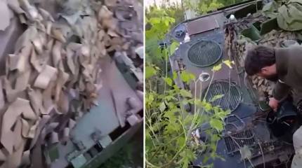 Российские военные показали трофейный французский колёсный танк AMX-10
