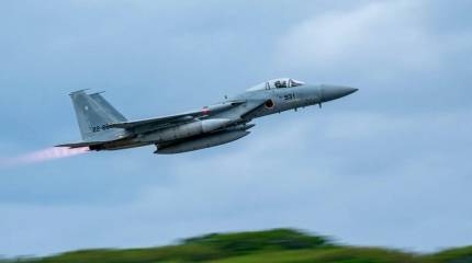 Показана аварийная посадка истребителя F-15 ВВС Японии