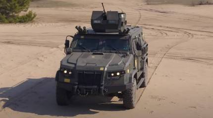 На вооружении ВСУ замечен бронеавтомобиль «Козак-2М1» с новым дистанционно управляемым боевым модулем