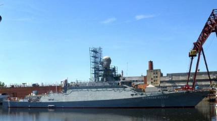 МРК "Великий Устюг" проходит ходовые испытания на Каспии