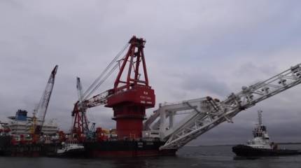 Трубоукладочная баржа «Фортуна» начала достройку немецкого участка «Северного потока - 2»