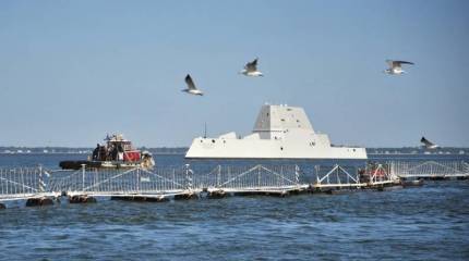 В поисках применения: в США решили испытать эсминец Zumwalt в интеграции с беспилотным кораблём USV Sea Hunter