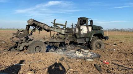 В Херсонской области Украины сгорел грузовик ВСУ с боеприпасами