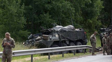 Тринадцать пострадавших. В Литве столкнулись американские броневики