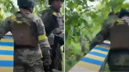 Украинские боевики сами засняли, как принесли пограничный столб в попытке выдать это за выход на границу РФ