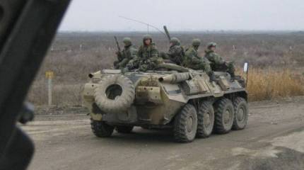 Российский БТР-80 сорвался в ущелье в Абхазии