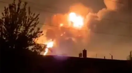 Появилось новое видео последствий удара Геранями-3 по резервуарам в Нежине