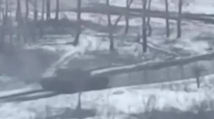 Минобороны опубликовало кадры уничтожения очередного танка ВСУ