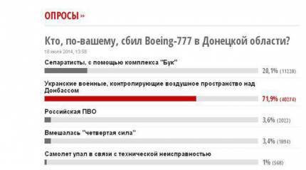 Мнение украинских пользователей о виновных в падении "Боинга-777"