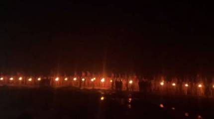 Украинское неонацистское формирование «Азов» устроило очередное факельное действо на Украине