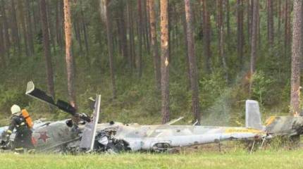 Ударный вертолёт Ми-24 совершил жёсткую посадку в Барановичском районе Белоруссии