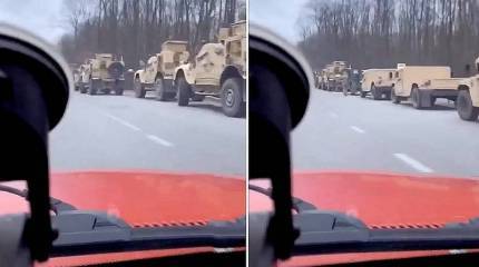 Зафиксировано передвижение большой колонны западной бронетехники ВСУ