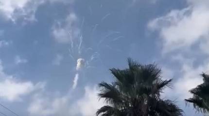 Появились кадры работы ПВО Израиля против атаковавших страну с территории Ливана беспилотников