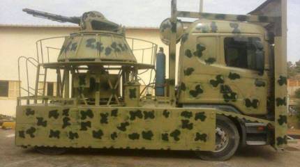 Самодельные системы ливийской национальной армии: корабельные орудия AK-230 устанавливаются на грузовики