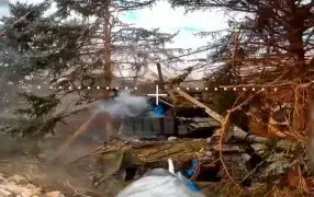 Танк Leopard 1 ВСУ протаранил дом, после чего его сожгли