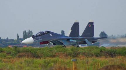 Су-30СМ в Центре подготовки лётчиков Морской авиации в Ейске