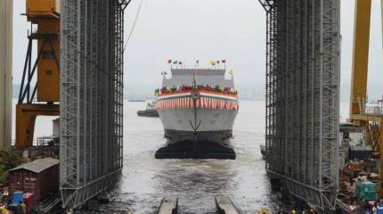 В Индии спущен на воду пятый фрегат проекта 17А Nilgiri, построенный в интересах ВМС страны