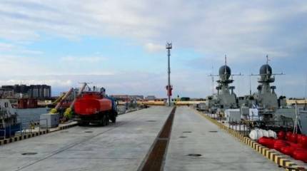 Сооружение причалов в новом пункте базирования Каспийской флотилии завершено