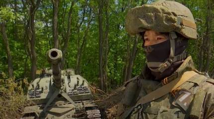 Минобороны показало работу расчётов 152-мм САУ «Мста-С» при нанесении ударов по противнику