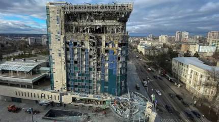 Появились кадры с последствиями удара по месту дислокации офицеров ГУР Украины в «Харьков Палас»