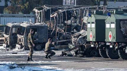 В немецком Бремене выгорел военный автопарк