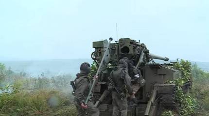 Расчёты САУ 2С5 "Гиацинт-С" отработали стрельбу прямой наводкой