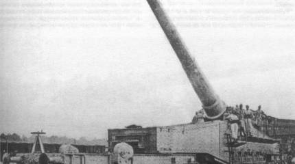 Пушки на железнодорожном транспортере. Французские 305-мм пушки М 1893/96, М 1906 и М 1906/10